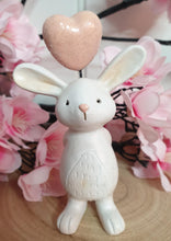 Load image into Gallery viewer, White Rabbit with Heart Balloon