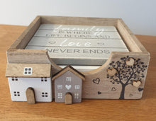 Load image into Gallery viewer, Wooden house and tree Coaster set