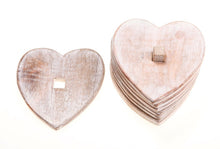 Load image into Gallery viewer, Natural wood heart shaped coasters