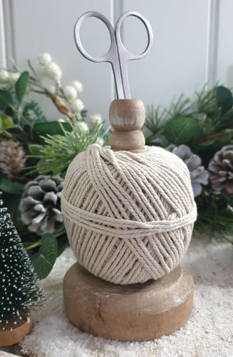 Wooden String and Scissor Stand