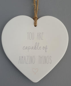 Ceramic heart hanger