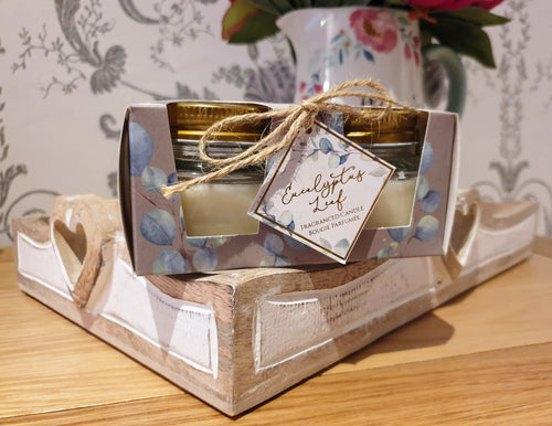 Eucalyptus Print Mini Mason Candles