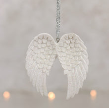 Load image into Gallery viewer, Double Angel wing Glittery Hanging Decoration