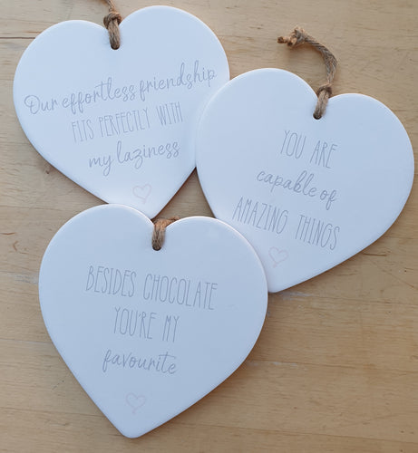 Ceramic heart hanger